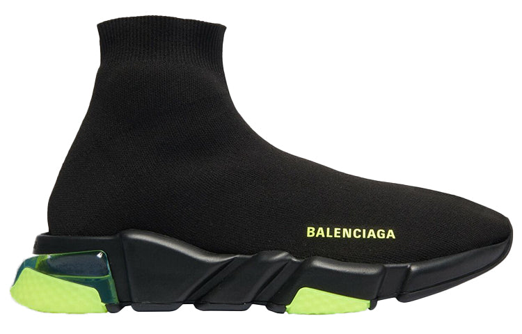 Balenciaga Speed Trainer 'Clear Sole - Black Yellow Fluo' 607544W05GJ1048