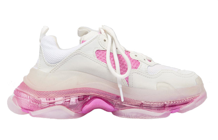 (WMNS) Balenciaga Triple S Clear Sole Trainer 'White Pink' 544351W09ON9025