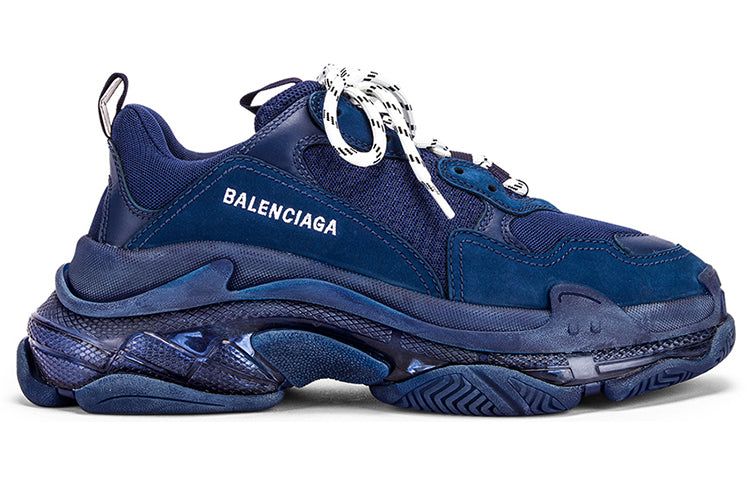 (WMNS) Balenciaga Triple S Clunky Shoes Navy 544351W09O14107