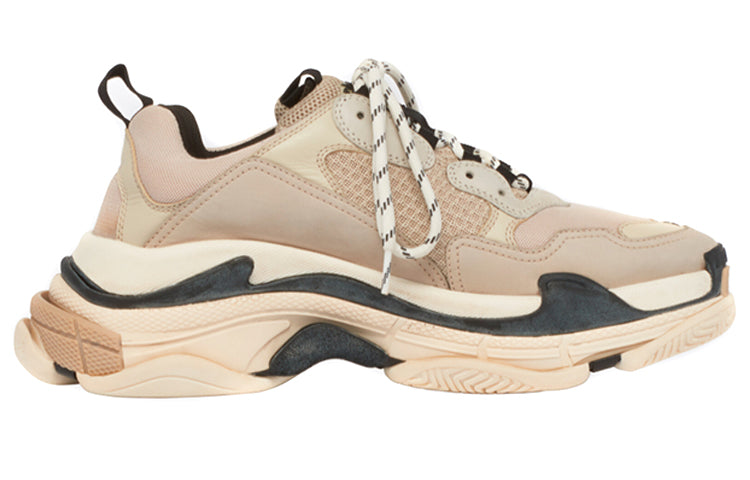 (WMNS) Balenciaga Triple S Daddy Shoes Beige/Black 524039W09OM9787