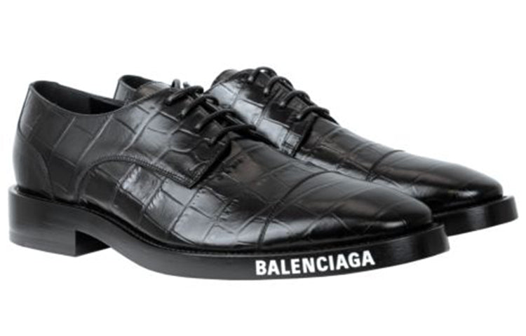 Balenciaga Herre Derby Flat Shoes 'Black' 590716WBBV41090