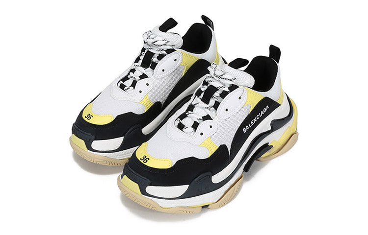 (WMNS) Balenciaga Triple S 'Black Yellow' 524039W09OM1023