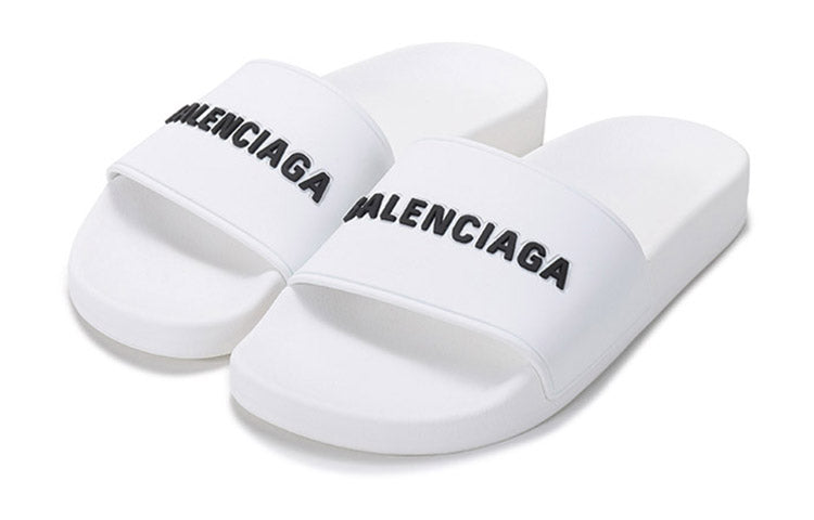 (WMNS) Balenciaga Pool Slides 'White Black' 565547W1S839034