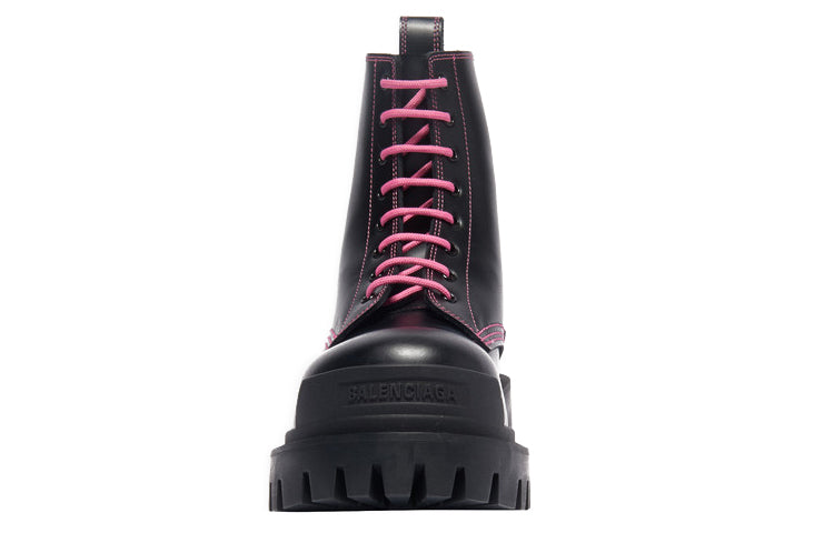 (WMNS) Balenciaga Strike Lace-Up Boot 'Black Pink' 590974WA9641085