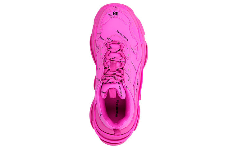 (WMNS) Balenciaga Triple S Sneaker 'All Over Logo - Fuchsia' 524039W2FA15210