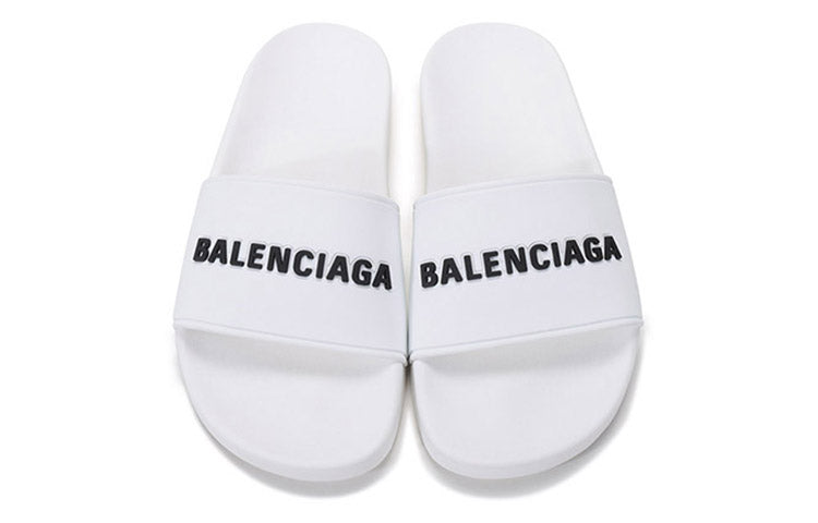 (WMNS) Balenciaga Pool Slides 'White Black' 565547W1S839034