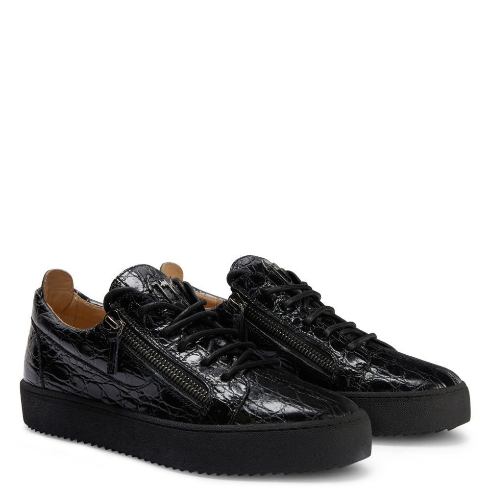 Giuseppe Zanotti Frankie Black crocodile-print leather RU00010136 #