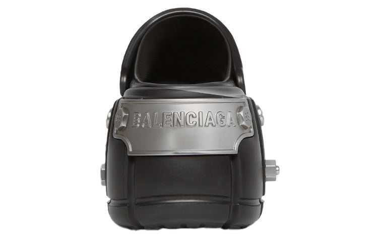 (WMNS) Balenciaga Hardcrocs Slide x Crocs 'Nero Silver' 687398W1S8N1081