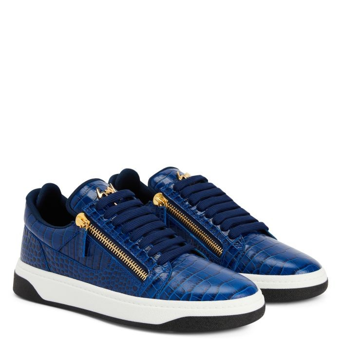 Giuseppe Zanotti GZ94 Cornflower-Blue Leather Sneakers RM30063004 #