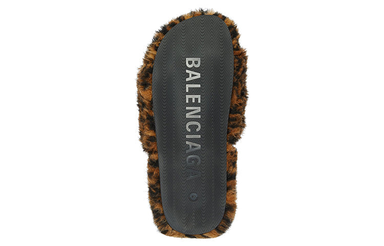 (WMNS) Balenciaga Furry Slides 'Leopard' 654261W2F119634