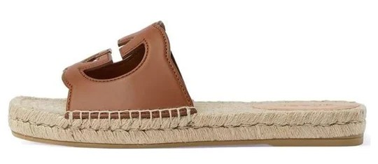 GUCCI CUT-OUT SLIDE " BROWN BEIGE "