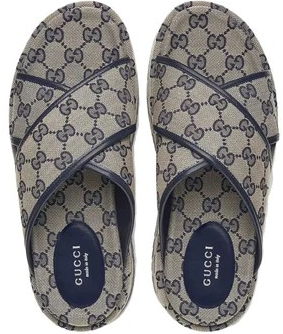 GUCCI SLIDE SANDAL " BEIGE BLUE " #