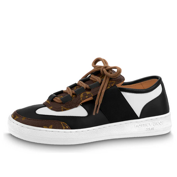 (WMNS) LOUIS VUITTON Lous Sneakers 'Black with Brown Monogram Deco' 1AAW04 #