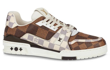 LOUIS VUITTON LV Trainer Sneakers 'Brown and White Plaid' 1AAST3 #