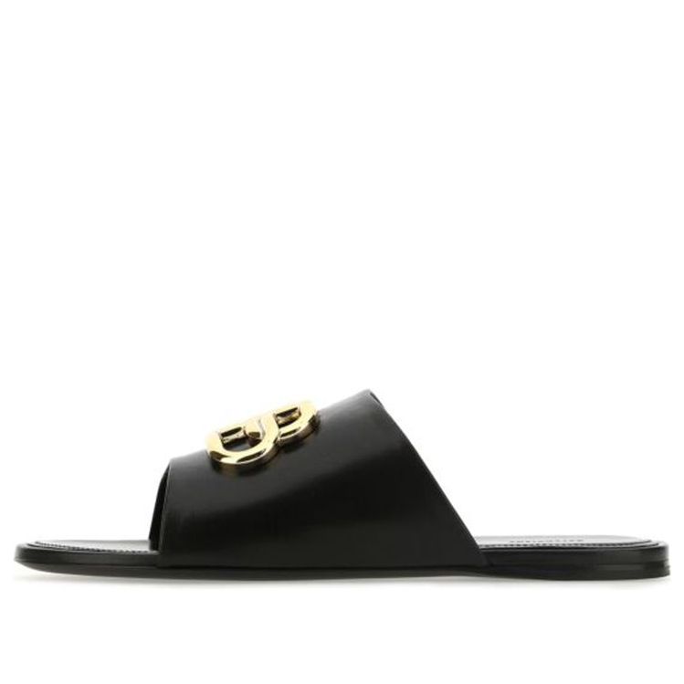 (WMNS) Balenciaga Black Leather Black Slippers 630014WA8F91088