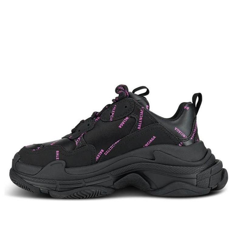 (WMNS) Balenciaga Triple S Sneaker 'All Over Logo - Black Pink' 524039W2FA11050