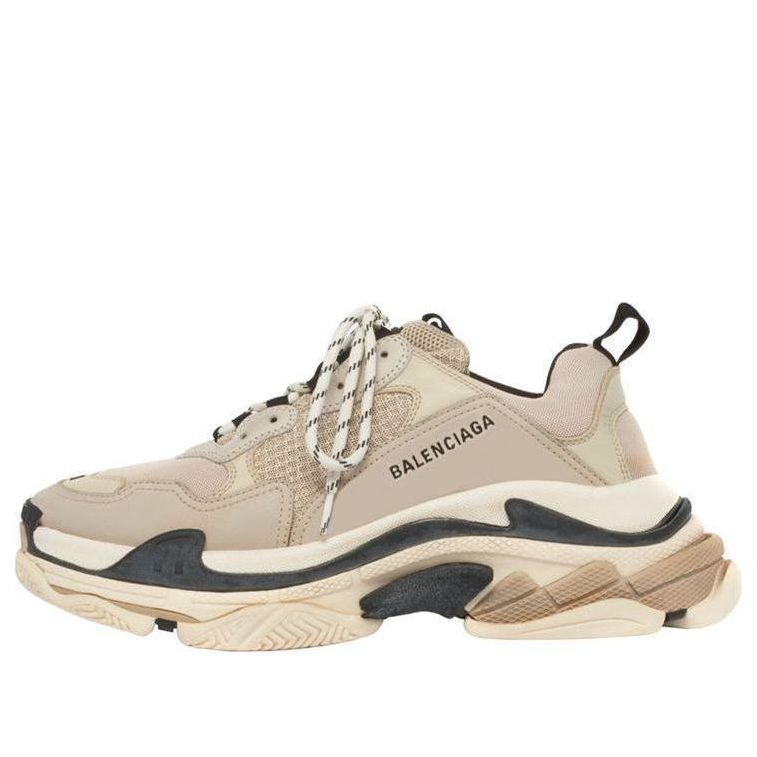 (WMNS) Balenciaga Triple S Daddy Shoes Beige/Black 524039W09OM9787