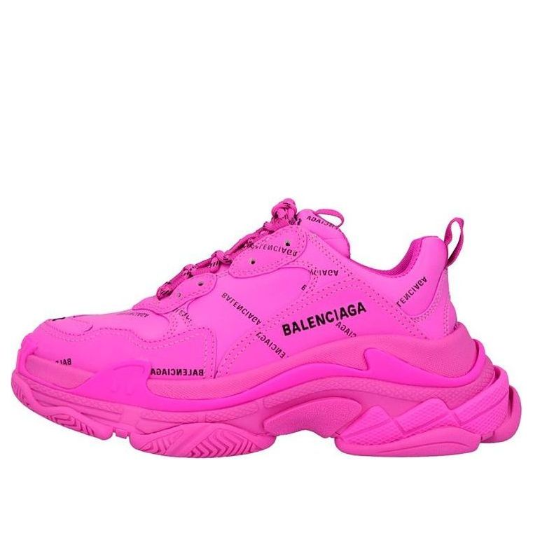 (WMNS) Balenciaga Triple S Sneaker 'All Over Logo - Fuchsia' 524039W2FA15210