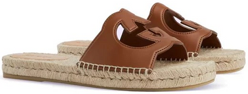 GUCCI CUT-OUT SLIDE " BROWN BEIGE "