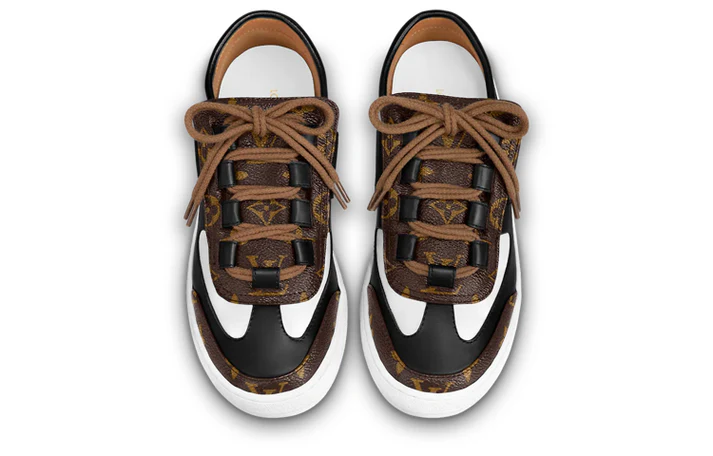 (WMNS) LOUIS VUITTON Lous Sneakers 'Black with Brown Monogram Deco' 1AAW04 #